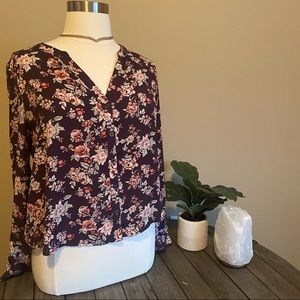 FOREVER21+ Floral Button Down Blouse